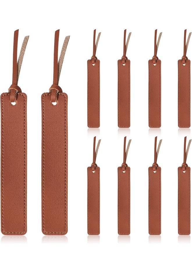 10 Pieces Leather Bookmarks Handmade Genuine Leather Page Markers Personalized Bookmarks for Book Reading Bookworm Book Lovers Readers Writers - Image 1