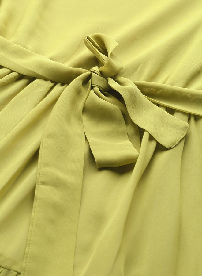 SASSAFRAS Solid Tiered Square Neck Maxi Dress - Image 4