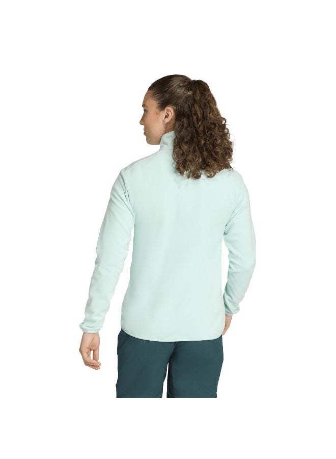 Adidas W Mt Ess Hz Fl Turquoise Polarfleece-Half Zip Polarfleece Apparel For Women - Image 3