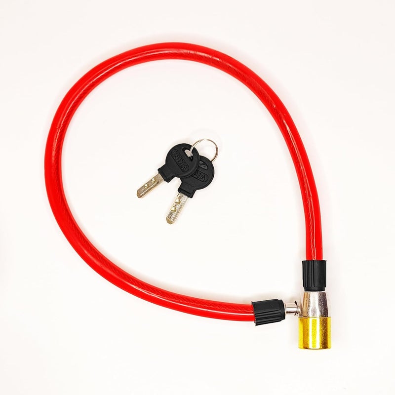 SAMEILI قفل كابل متين | تأمين دراجتك، دراجة نارية، مستودع وبوابة بالفولاذ وسبائك الزنك (أحمر) - Image 5