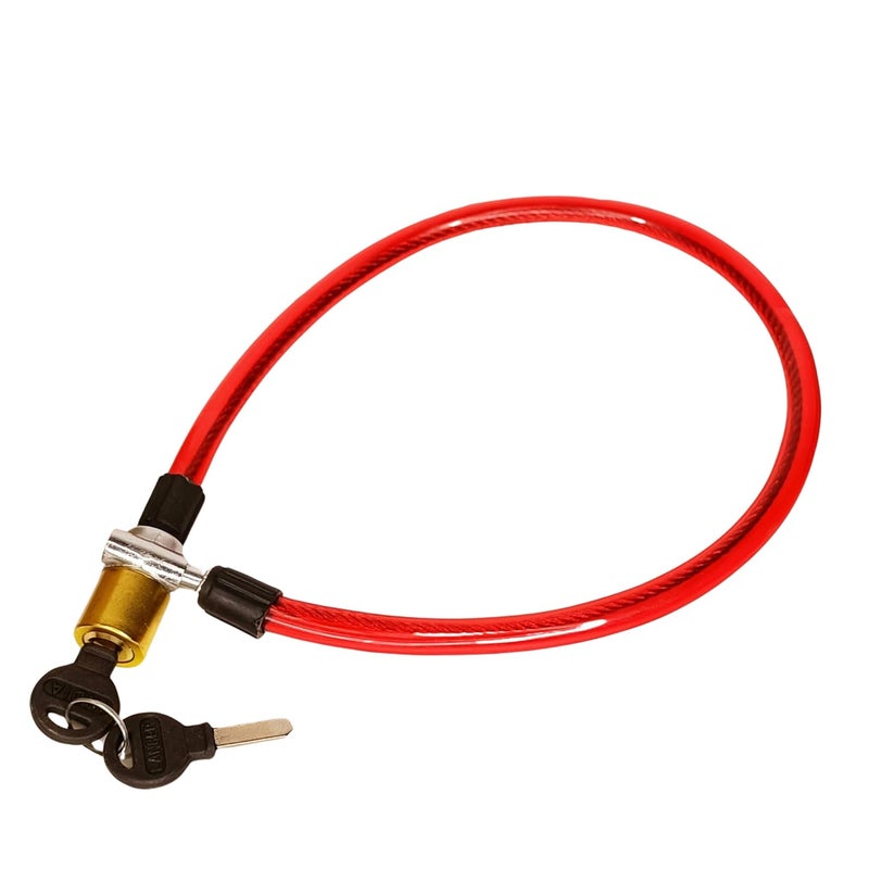 SAMEILI قفل كابل متين | تأمين دراجتك، دراجة نارية، مستودع وبوابة بالفولاذ وسبائك الزنك (أحمر) - Image 1