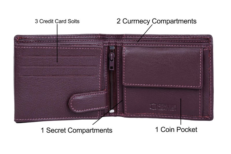 ANTONIO VALERIA Octave Burgundy Leather Wallet for Men - Image 3