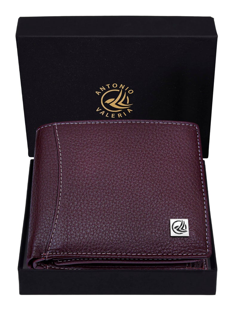 ANTONIO VALERIA Octave Burgundy Leather Wallet for Men - Image 2