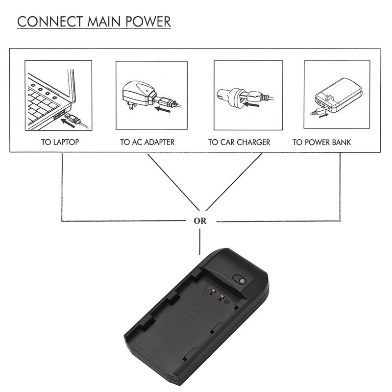 Mini Portable NP-FV5 PLUS Battery Charger with Indicator Light USB Charging Cable - Image 4