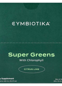 Cymbiotika Super Greens With Chlorophyll Citrus Lime 30 Pouches 15 ml Each 
