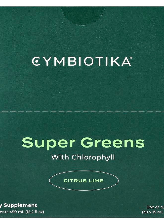 Super Greens With Chlorophyll Citrus Lime 30 Pouches 15 ml Each