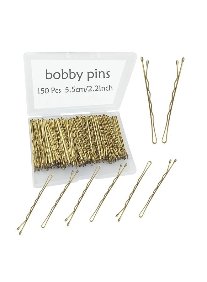YINGFENG 150PCS 2.2Inch Blonde Bobby Pins, Super Grip Gold Hair Clips with Box, YINGFENG Reusable Non Slip Hair Pins, Suitable for All Hair Types - Image 1