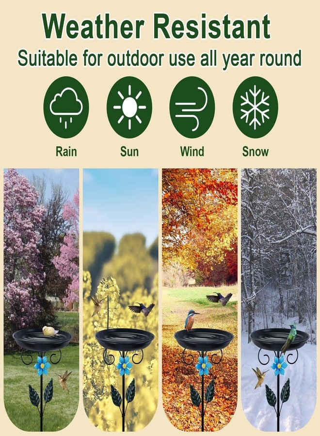 hogardeck 40” Metal Bird Bath for Outside, Freestanding Birdbaths & Birdfeeder for Outdoors, Upgraded 5 Pronged Base Bird Baths Feeder Bowl for Garden Patio Yard Lawn Decor - Image 5