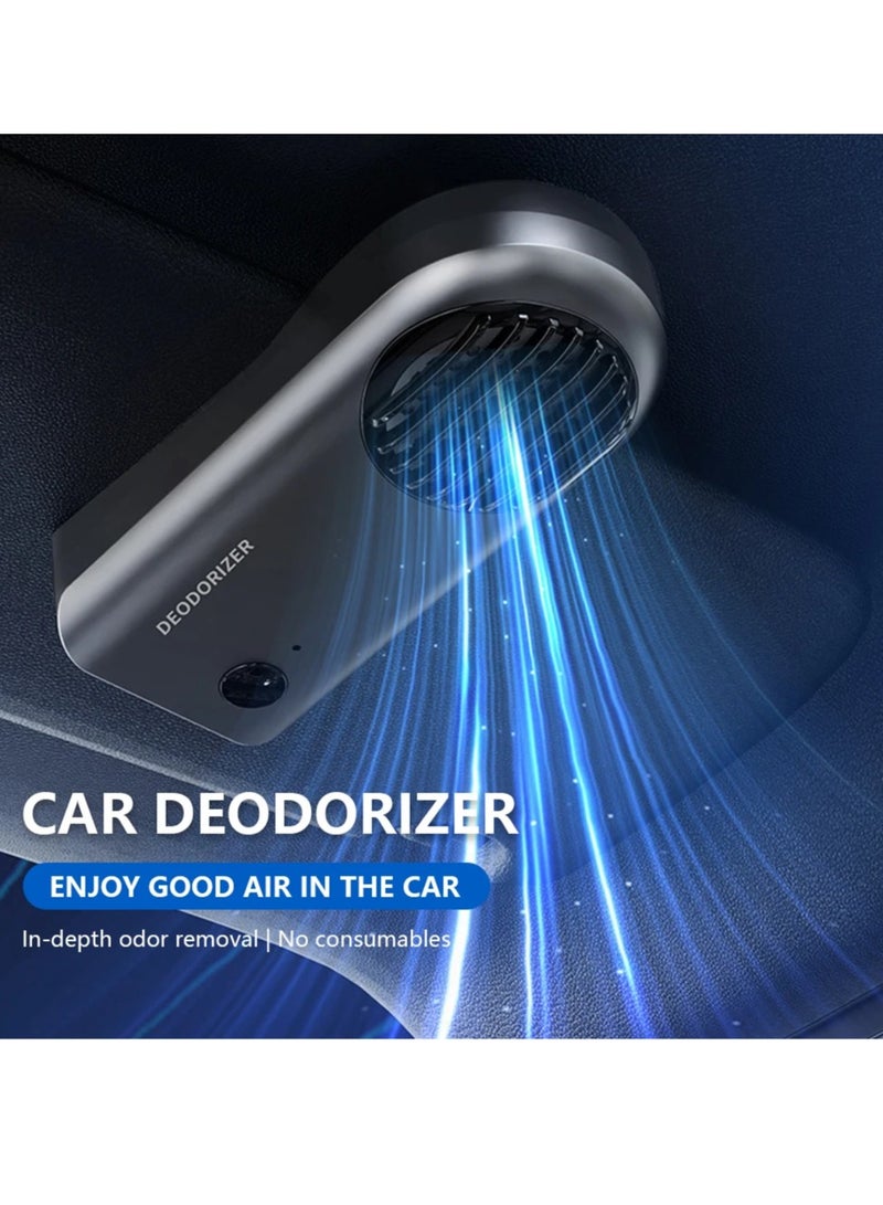 ارواق منقي هواء صغير، مزيل الروائح الكريهة للأوزون الداخلي للسيارة قابل لإعادة الشحن عبر USB، مزيل روائح السيارات المتين منخفض الضوضاء وكتم الصوت، معطر هواء صغير ومحمول للسيارة، (قطعة واحدة، أسود) - Image 2