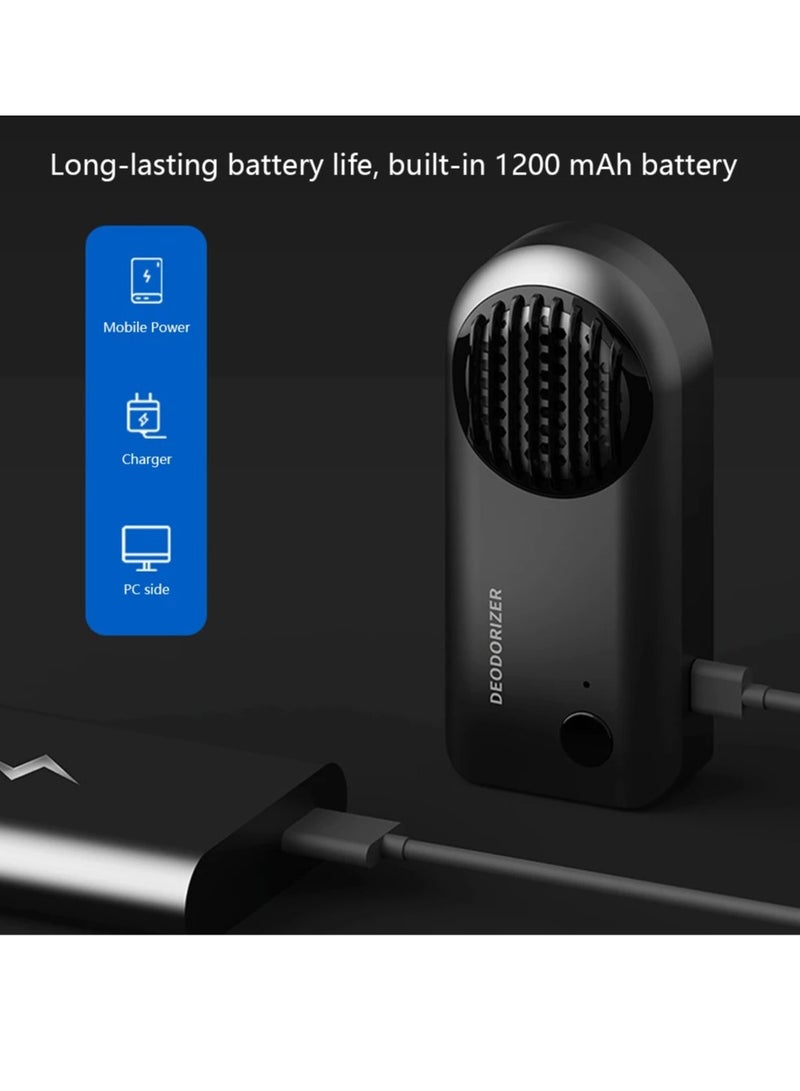 ارواق منقي هواء صغير، مزيل الروائح الكريهة للأوزون الداخلي للسيارة قابل لإعادة الشحن عبر USB، مزيل روائح السيارات المتين منخفض الضوضاء وكتم الصوت، معطر هواء صغير ومحمول للسيارة، (قطعة واحدة، أسود) - Image 3