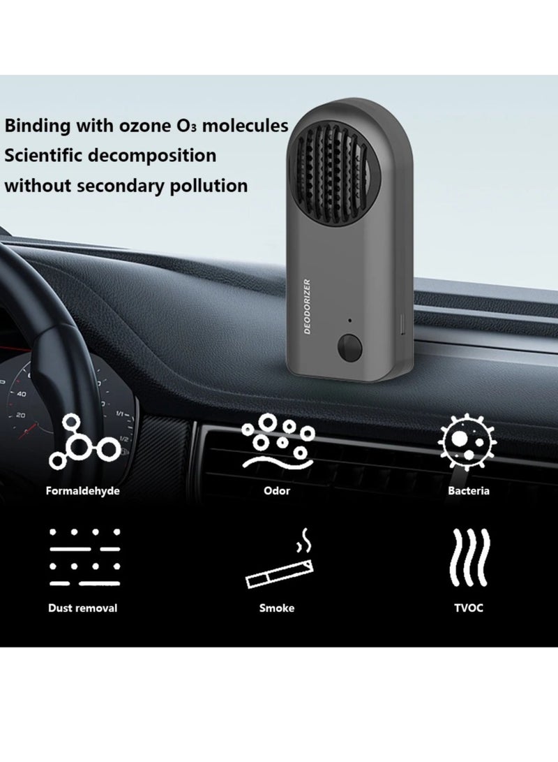 ارواق منقي هواء صغير، مزيل الروائح الكريهة للأوزون الداخلي للسيارة قابل لإعادة الشحن عبر USB، مزيل روائح السيارات المتين منخفض الضوضاء وكتم الصوت، معطر هواء صغير ومحمول للسيارة، (قطعة واحدة، أسود) - Image 5