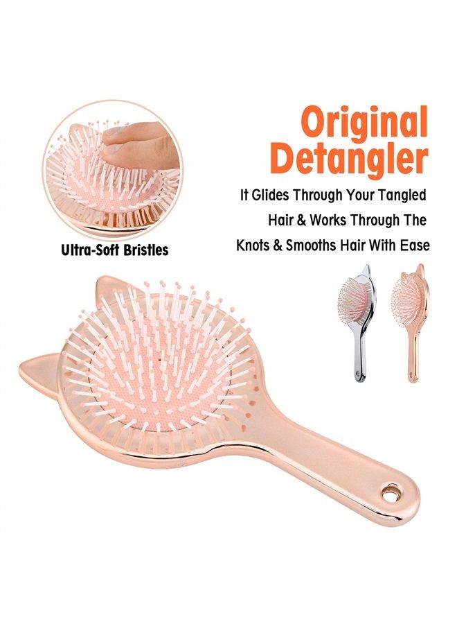 Aethland Toddler Hair Brush and Comb Set, Kids Hair Brush｜1pc Detangling Brush for Curly Hair and 1Pc Rainbow Color Hairdressing Comb Set for Fine Thick Hair - Image 2