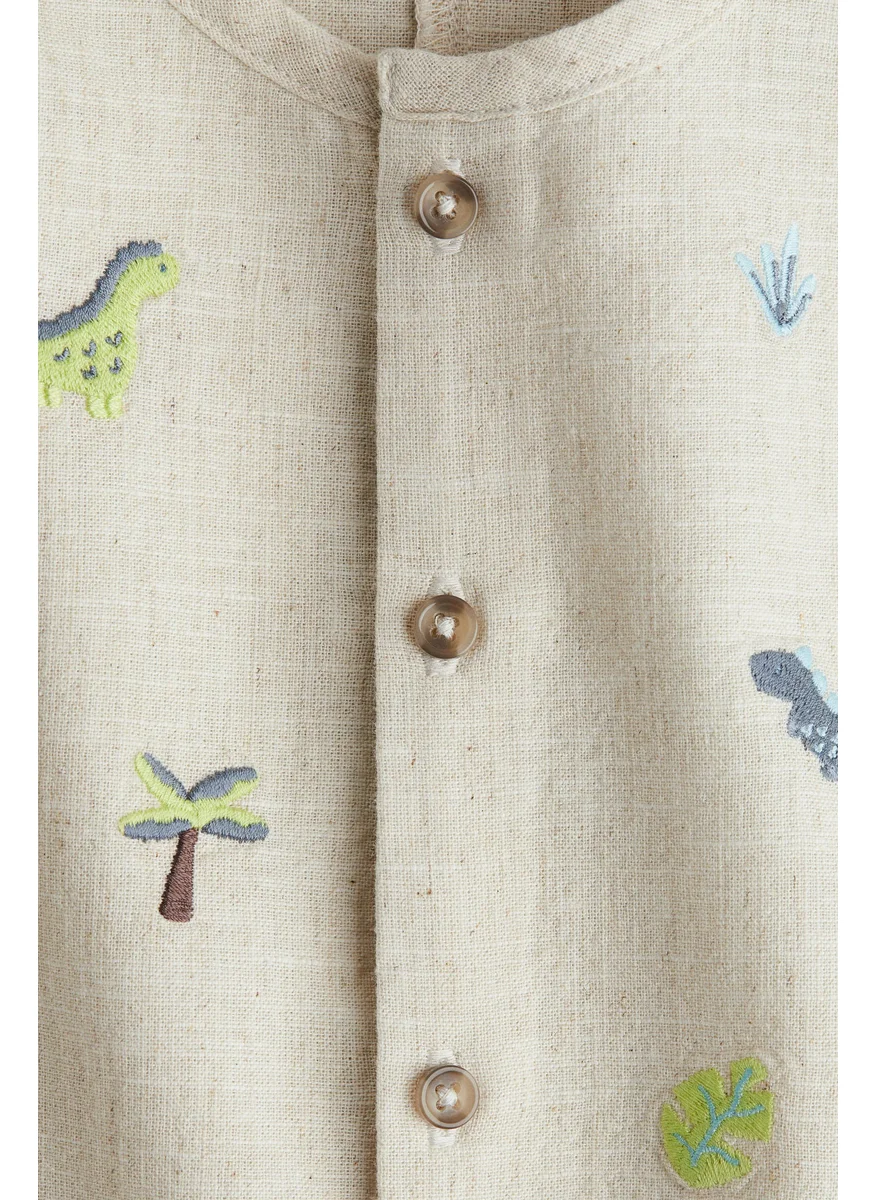 H&M Embroidery-Detail Romper Suit