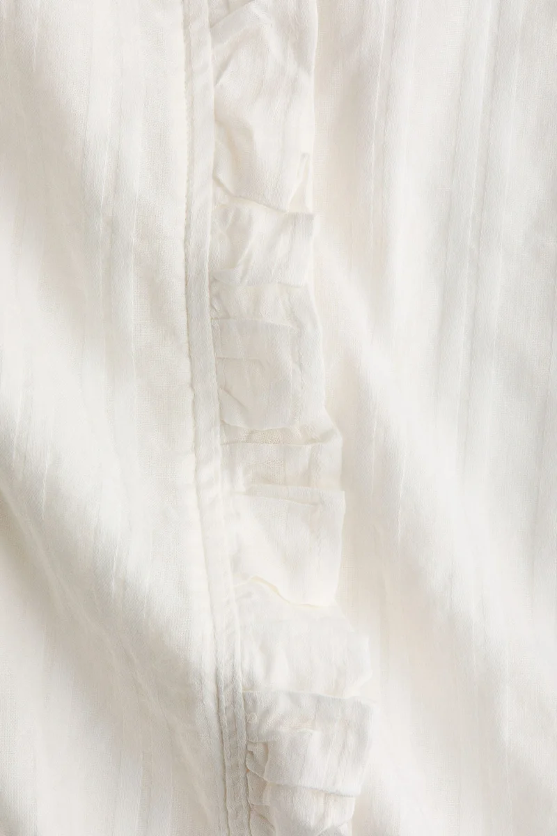 H&M Frill-trimmed cotton blouse