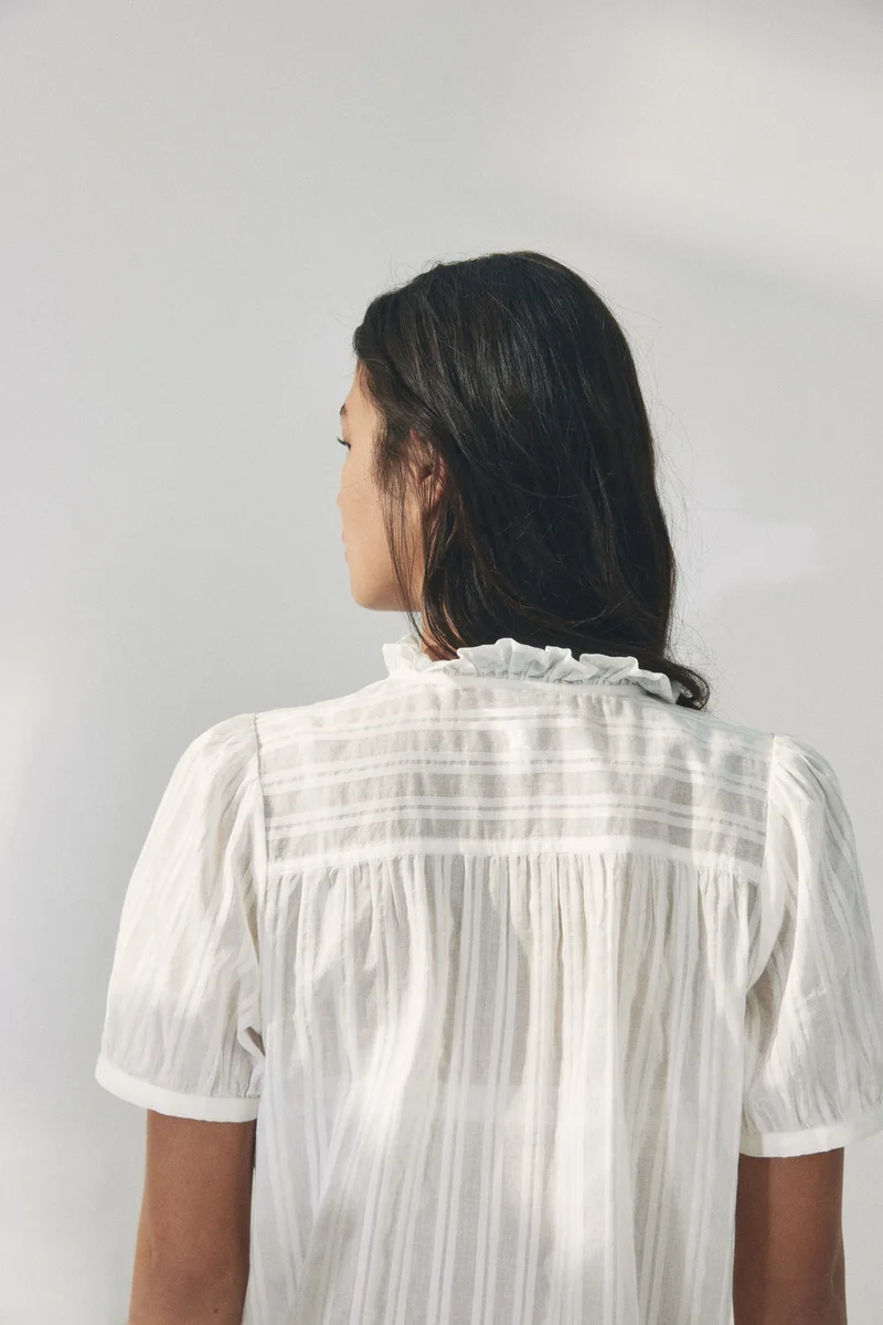 H&M Frill-trimmed cotton blouse