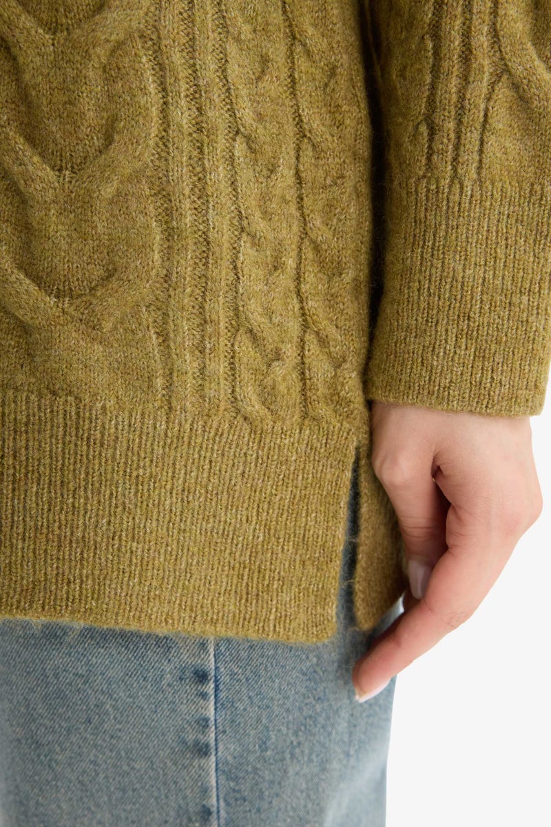 DeFacto Green Woman Relax Fit C Neck Long Sleeve Tunic Casual - Image 4