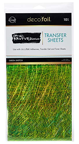 iCraft Deco Foil Transfer Sheets by Brutus Monroe 6 x 12 10 Sheets per Pack Green Sketch - Image 1
