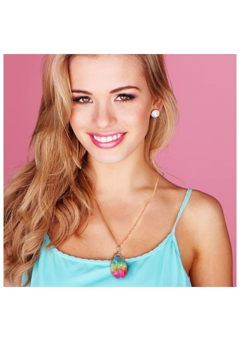 Barakah Vintage Crystal Pendant Necklaces for Women Girls Chakra Healing Carnelian Necklace Bohemian Retro Sunflower Necklace Sun and Moon Pendants 14PC - Image 2