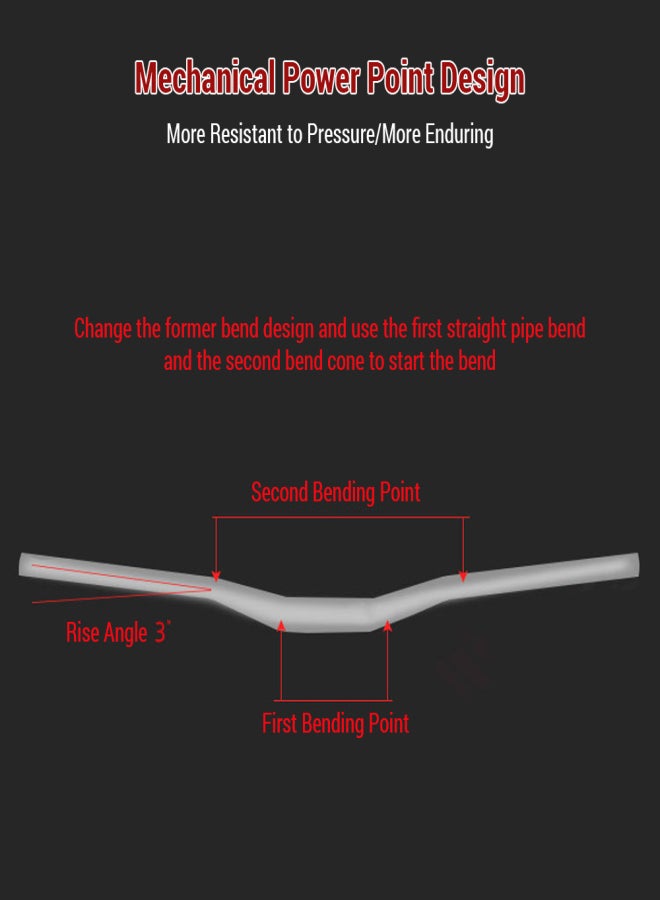 WAKE 31.8MM Mountain Bike Handlebar Aluminum Alloy Bicycle Riser Handlebar 30MM Rise 780MM Wide Bicycle Bar with Paint Matte Surface - Image 4