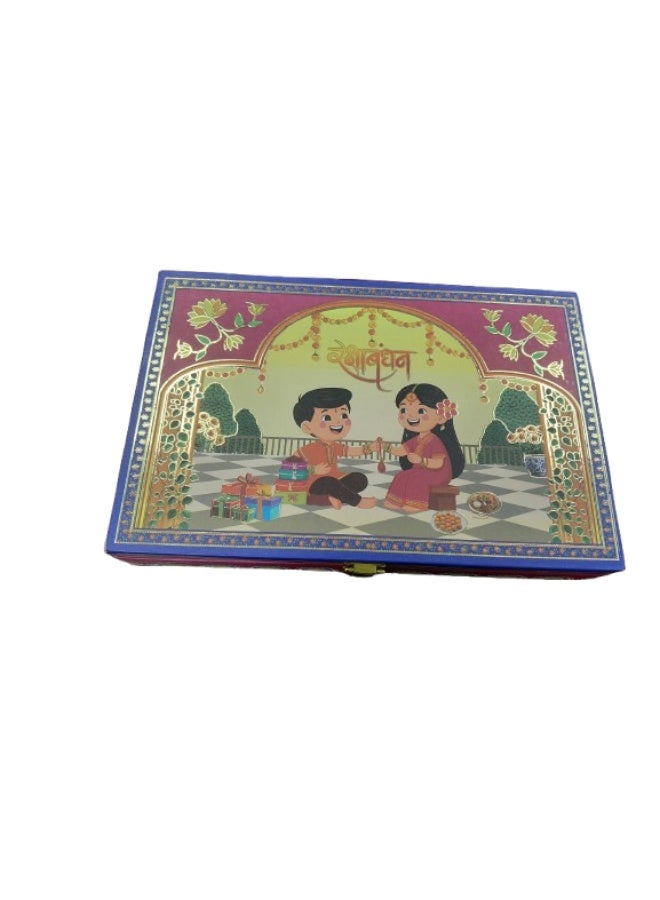 Premium Raksha Bandhan Musical Gift Box with Playing Cards, 4 Decorative Silver Coins & Luxury Gift Set - Image 2