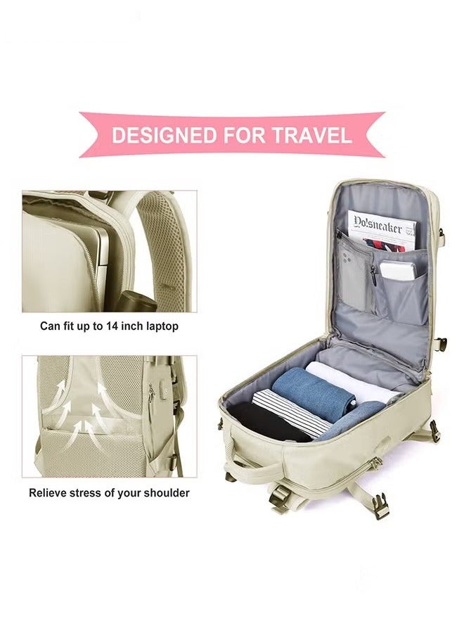 Canway Travel Backpack for Men Women Carry On Backpack with USB Charging Port Shoe Compartment 15.6 Inch Laptop Backpack Flight Approved College School Bag Casual Daypack for Weekender Business Hiking - Image 5