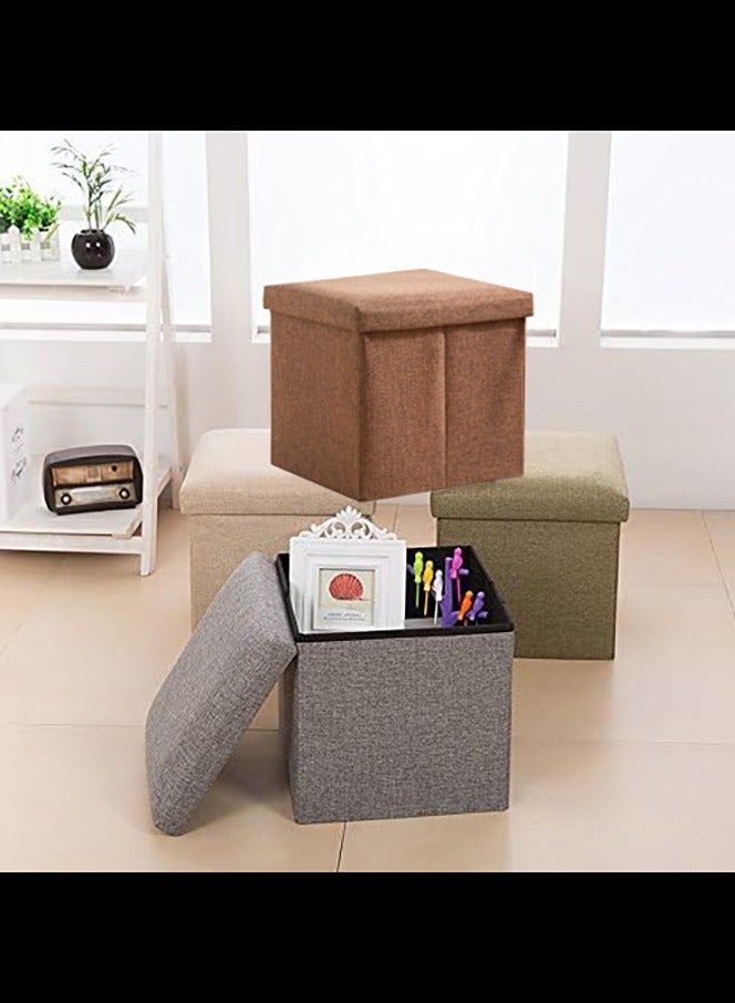 Generic Storage Stool,Foldable,Footstool,25 x 25 x 25cm,Coffee - Image 3