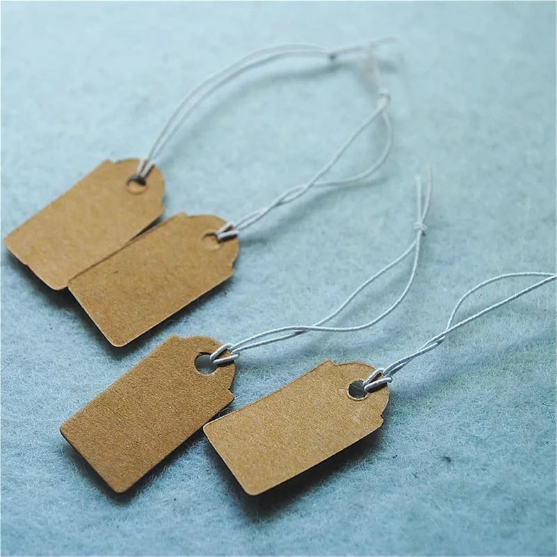 800PCS Paper Price Tags Labels for Fashion Jewelry Beads Accessories Size 26X13MM with Elastic(White) - Image 4