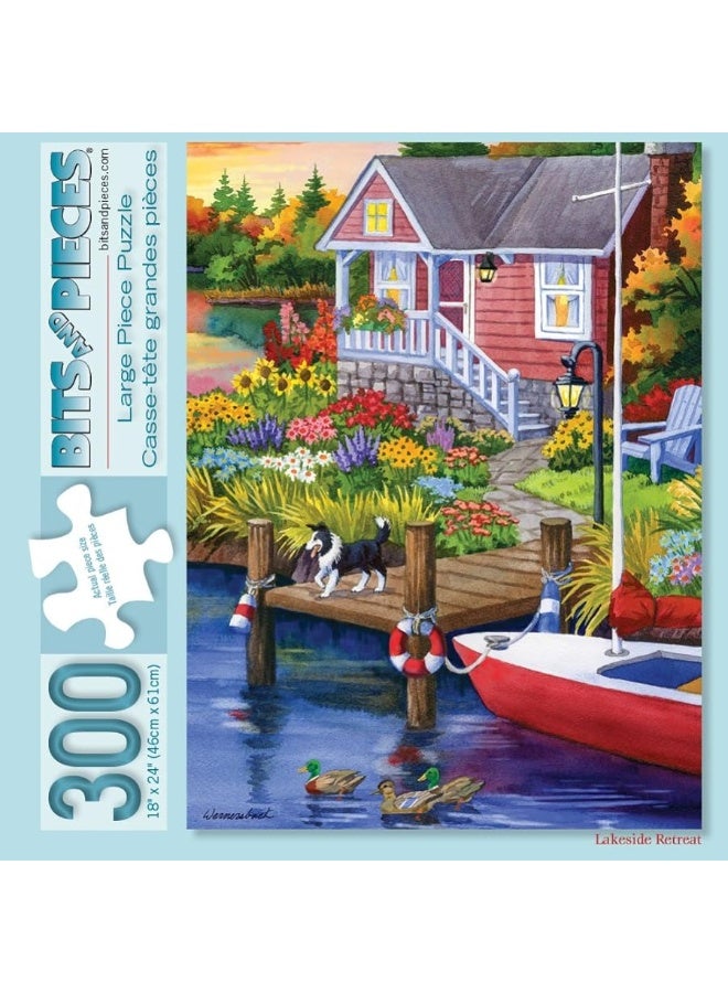 Bits and Pieces  300 Piece Jigsaw Puzzle for Adults  Lakeside Retreat 300 pc Large Piece Jigsaw by Artist Nancy Wernersbach  18 x 24 - Image 4