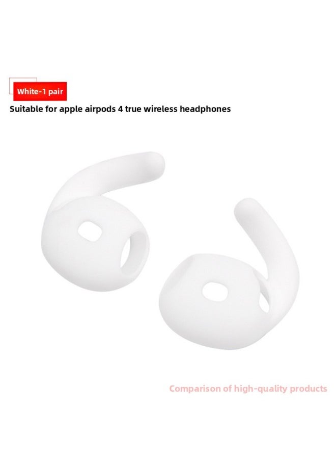 Generic - For Apple Airpods4 Generation Bluetooth Headset Silicone Ear Plug Earphone Cover Anti-slip Ear Cap Anti-drop Ear Hanging-Color:White [1 Pair, Anti-falling Earmuffs] - Image 1
