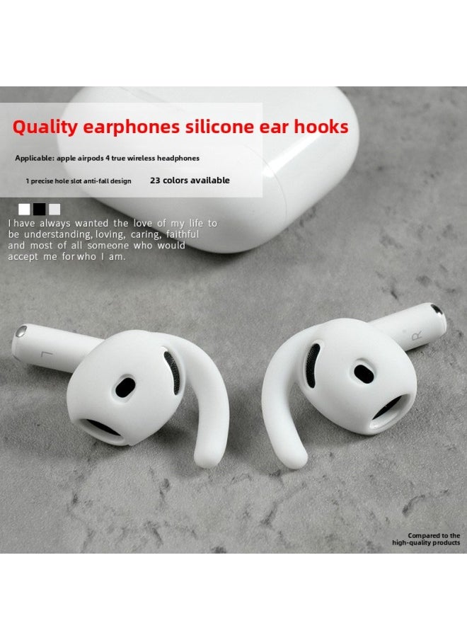 Generic - For Apple Airpods4 Generation Bluetooth Headset Silicone Ear Plug Earphone Cover Anti-slip Ear Cap Anti-drop Ear Hanging-Color:White [1 Pair, Anti-falling Earmuffs] - Image 1
