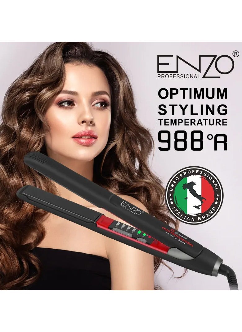 ENZO Professional - PrecisionWare Enzo EN-5183 Advanced Titanium Technology for Sleek, Smooth, Styled Hair, Adjustable Temperature, 360° Swivel Cord International Version - Image 1