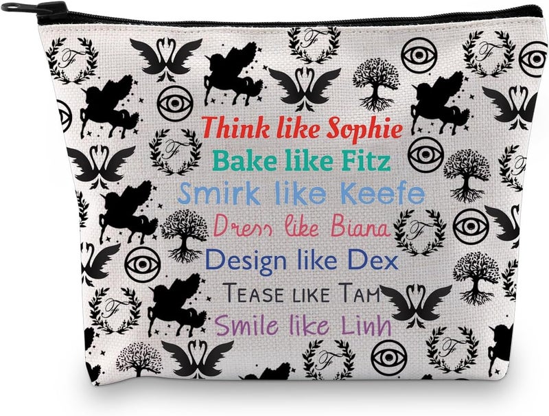 XYANFA KOTLC Gifts KOTLC Makeup Bag Keeper Fans Gift Bookish Gift Team Foster Keefe Merch KOTLC Reader Cosmetic Bag (.Think Like Sopphie)
