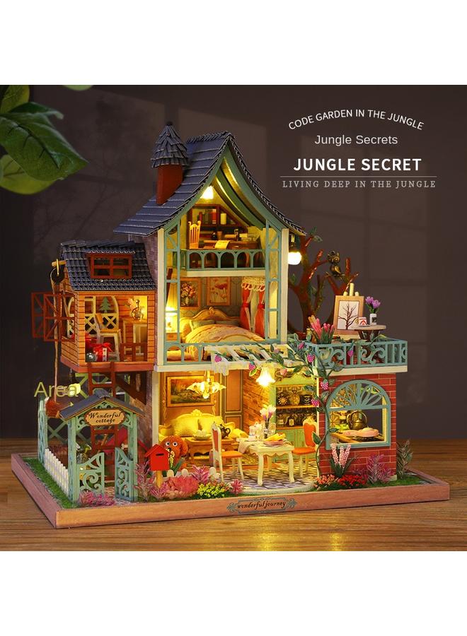 Bluejw Antique Tree-shaped Handmade Assembled Diy Cabin Jungle Secret Realm Large Villa Art House For Girlfriend's Birthday Gift - Image 2