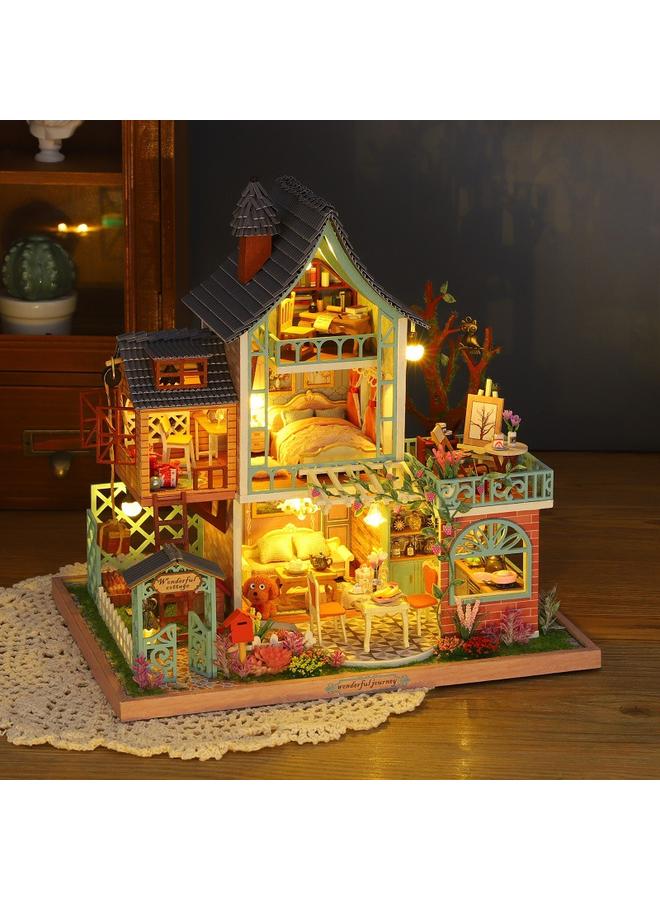 Bluejw Antique Tree-shaped Handmade Assembled Diy Cabin Jungle Secret Realm Large Villa Art House For Girlfriend's Birthday Gift - Image 5