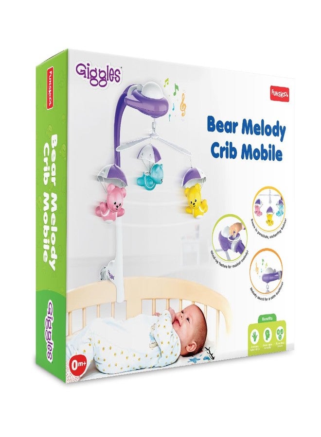 Funskool Giggles Funskool Bear Melody Crib Mobile, Soothing Music with Adorable Parachute Bears, Hanging Toy for Newborn Baby, Infants & Toddlers, Gift Set for Babies, Age 0+ Months - Image 3
