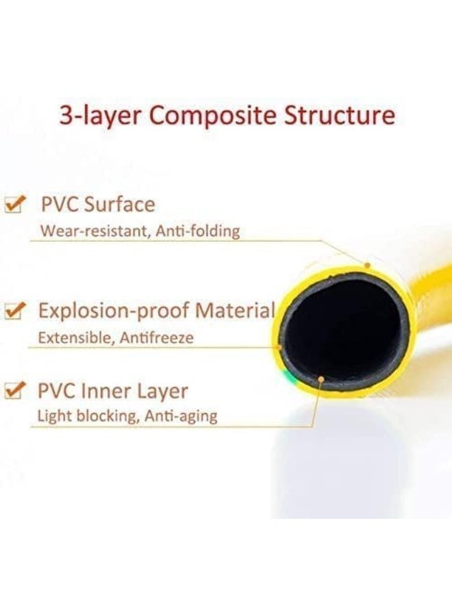 نوفيكس خرطوم حديقة قوي من نوفكس إن‌إف‌إتش-١/٢-٥٠م – طول ٥٠م، نصف بوصة (١/٢”)، باللون الأصفر والأسود للاستخدام الخارجي - Image 2