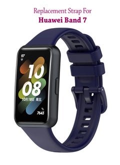 Waldic Soft Silicone Strap Replacement Bands For Huawei Band 7 - Dark Blue  - Image 1