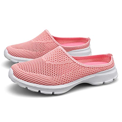 ChicWind Womens Garden Clogs Slip-on Backless Sneaker Mules Shoes Pink 8 - Image 3