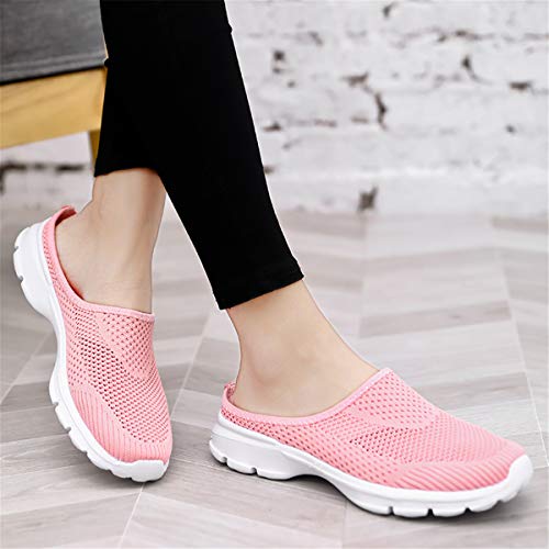 ChicWind Womens Garden Clogs Slip-on Backless Sneaker Mules Shoes Pink 8 - Image 4
