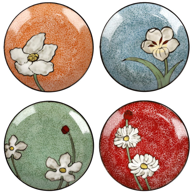 Katathani Ceramic Dinner Plates Set of 4, 11 Inch Underglaze Painting Large Porcelain Plates, Salad Plates-Microwave, Oven and Dishwasher Safe, Scratch Resistant - Image 1