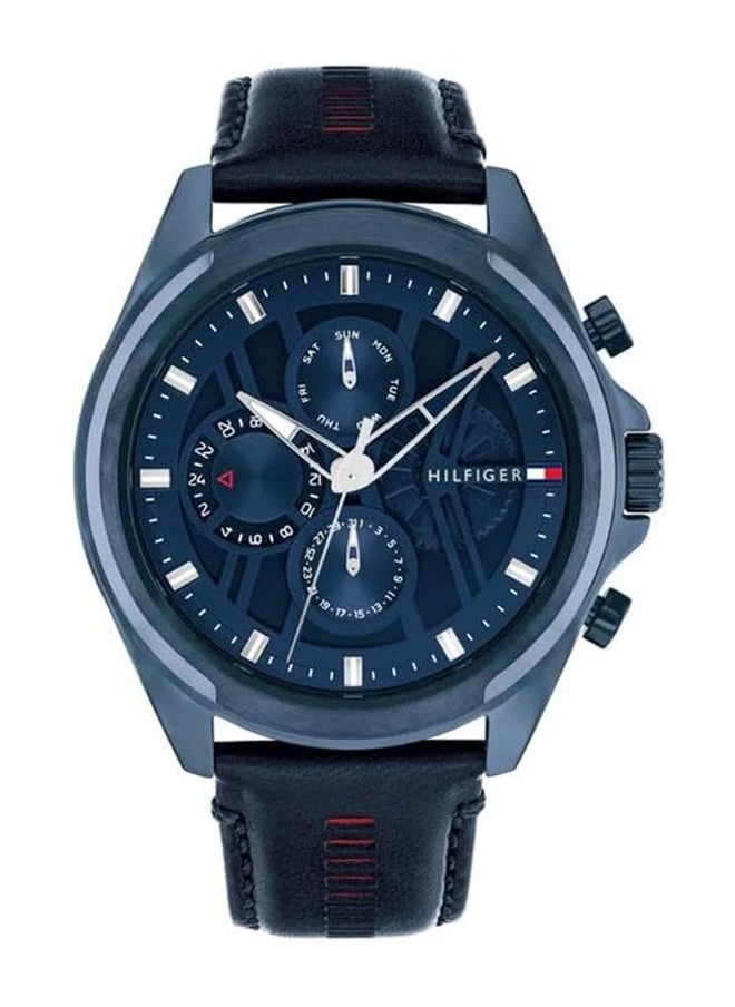 TOMMY HILFIGER - TOMMY HILFIGER ROUND ANALOG MEN'S NAVY CASE WATCH - 1710655 - Image 1