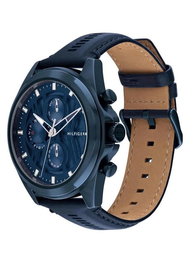 TOMMY HILFIGER - TOMMY HILFIGER ROUND ANALOG MEN'S NAVY CASE WATCH - 1710655 - Image 1