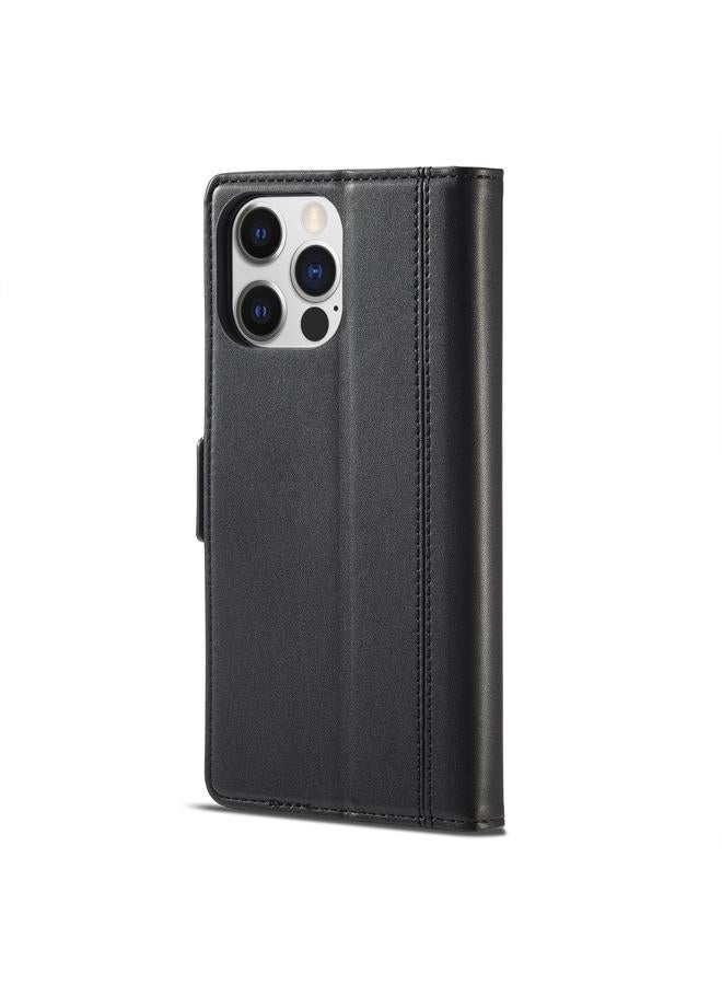 LC.IMEEKE Case For iPhone 14 Plus Magnetic Buckle Leather Phone Case - Image 2