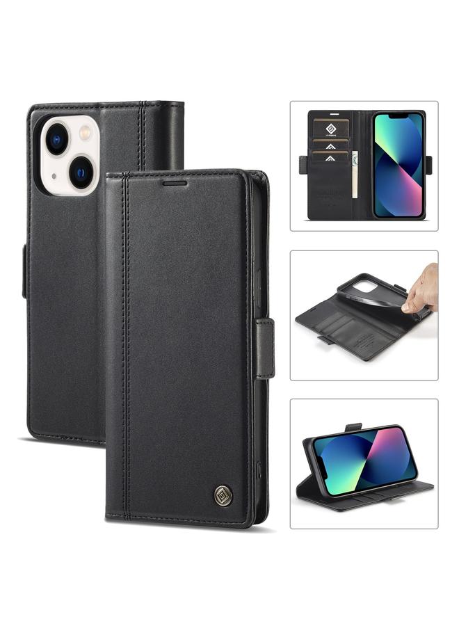 LC.IMEEKE Case For iPhone 14 Plus Magnetic Buckle Leather Phone Case - Image 1