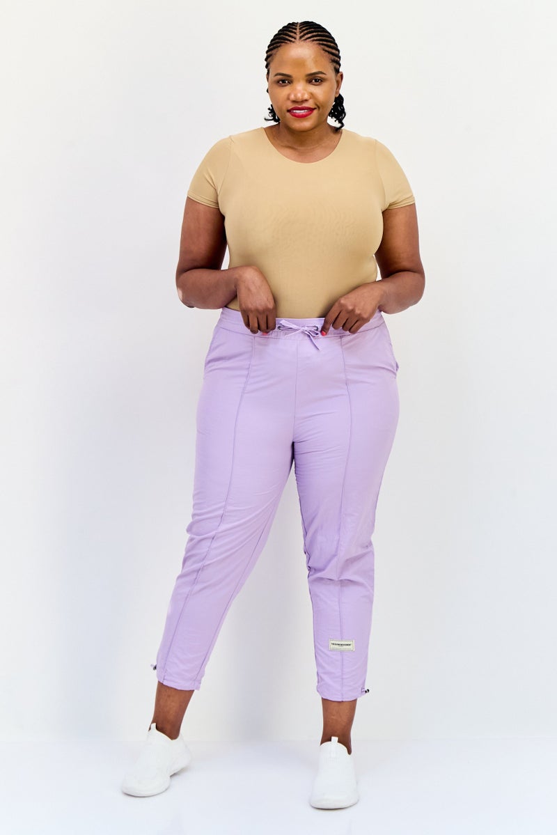 The Giving Movement Women Regular Fit Solid Skinny Pants, Purple - Image 4