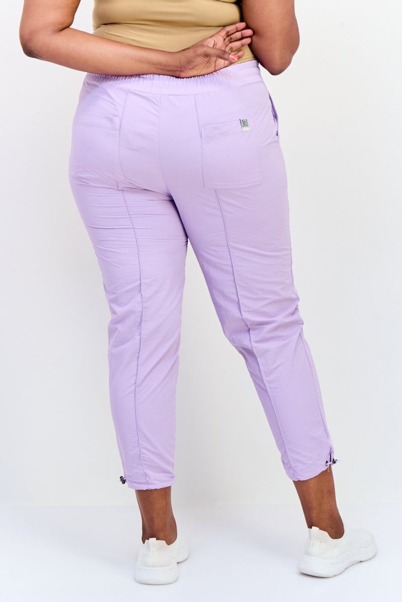 The Giving Movement Women Regular Fit Solid Skinny Pants, Purple - Image 3
