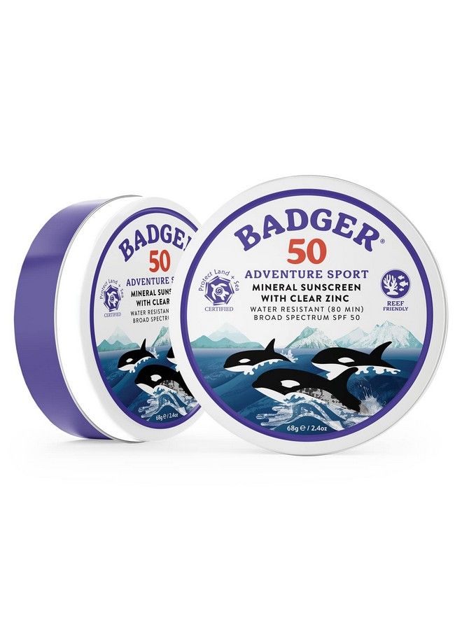 Badger واقي شمسي قابل للتحلل البيولوجي في علبة معدنية بعامل حماية من أشعة الشمس 50، واقي شمسي من أكسيد الزنك يحتوي على 98% من المكونات العضوية، آمن على الشعاب المرجانية، واسع الطيف، مقاوم للماء، غير معطر، 2.4 أونصة - Image 5