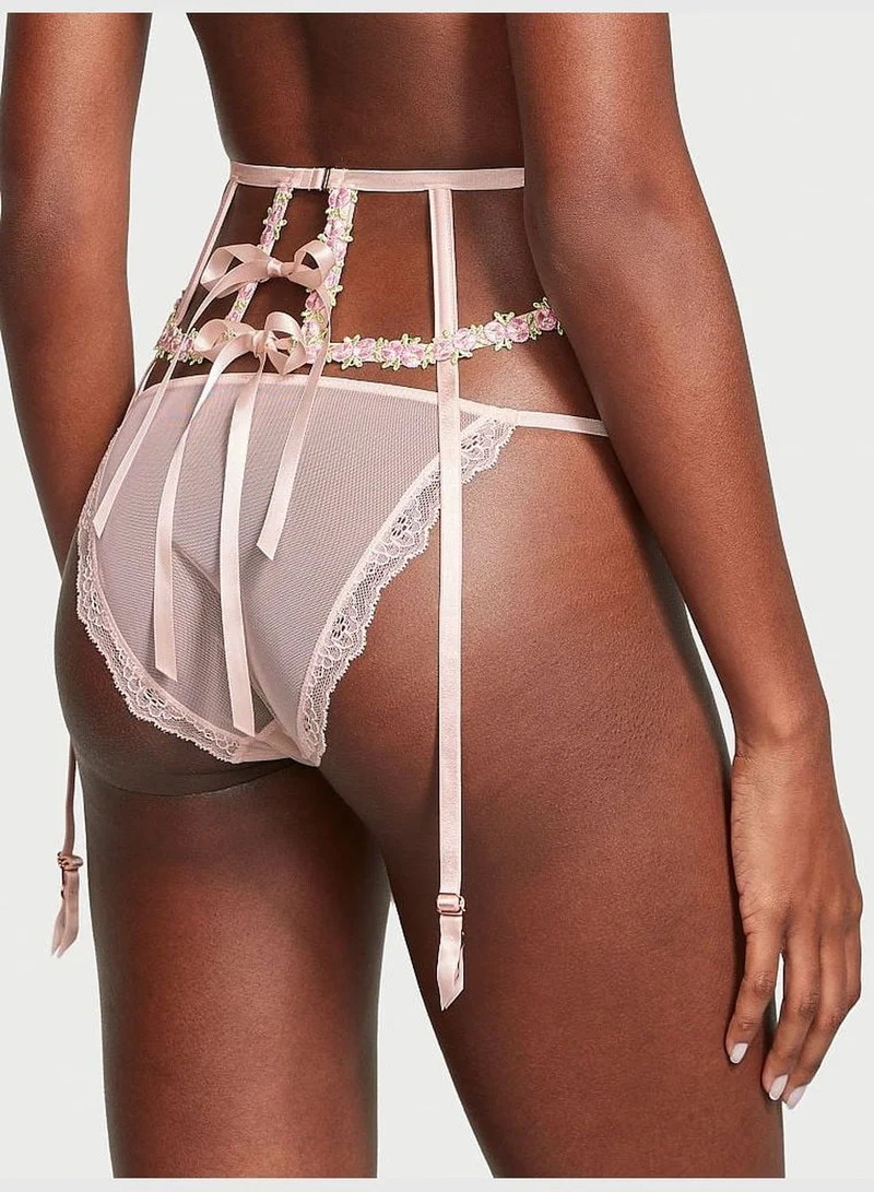 Victoria's Secret Rosebud Embroidery Garter Belt