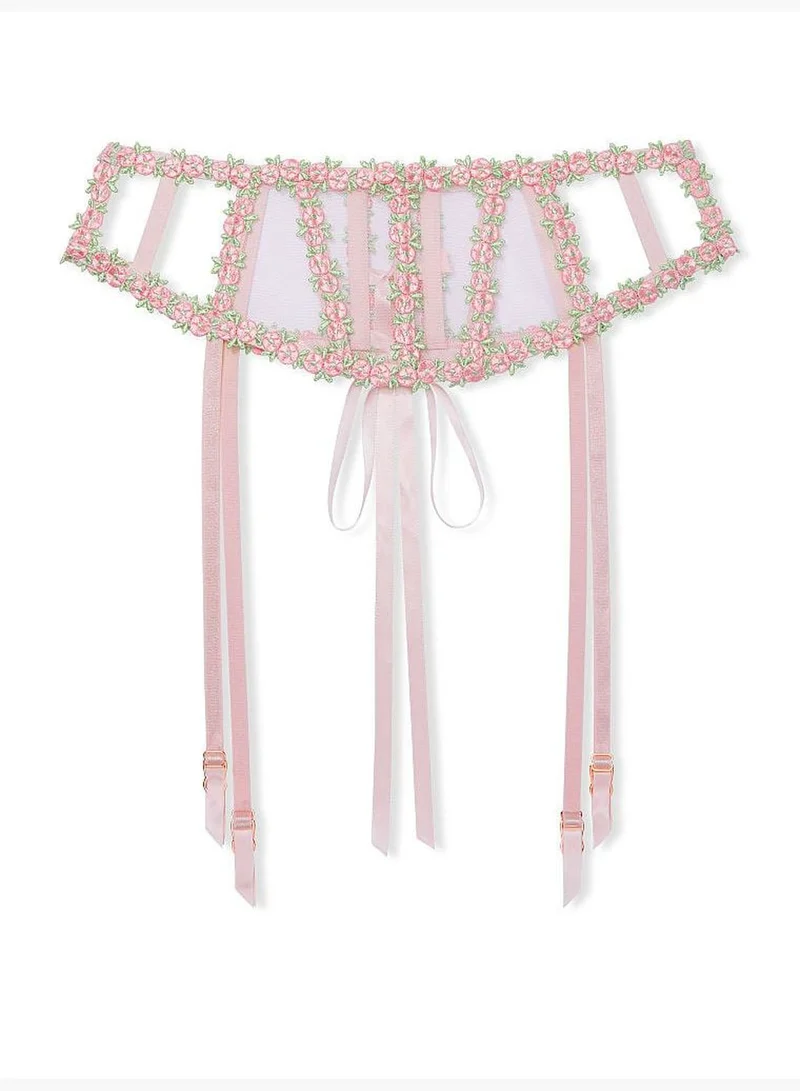 Victoria's Secret Rosebud Embroidery Garter Belt