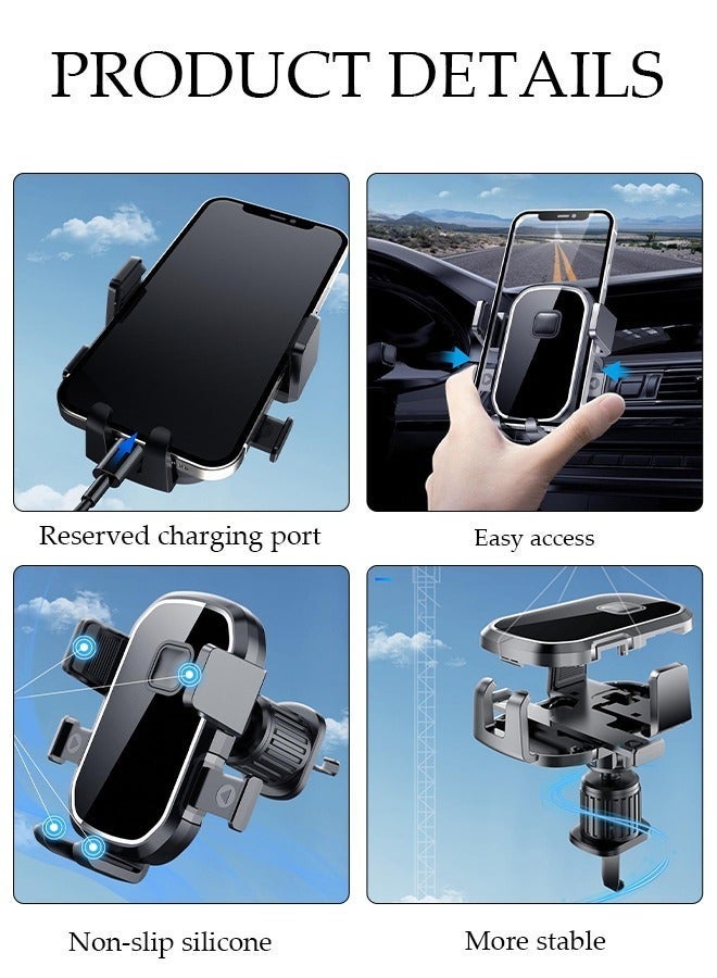 DUNISO Upgraded Car Phone Holder Mount for Dashboard Windshield Mobile Holder and Air Vent Anti-Shake Phone Holder for All Cell Phones - Image 5